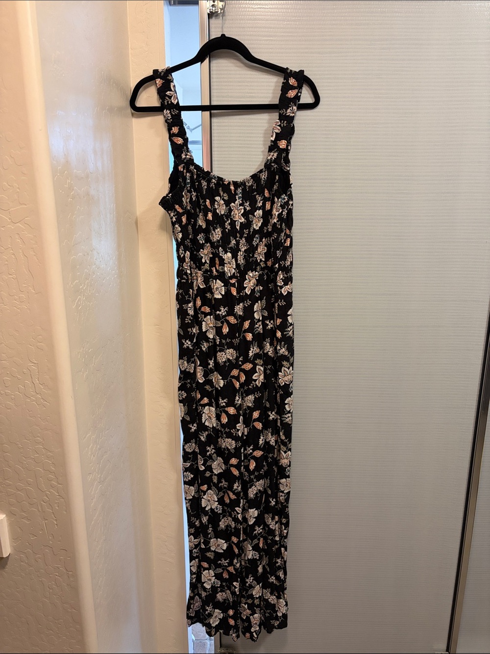 Maurice’s Black Floral Jumpsuit with Pockets